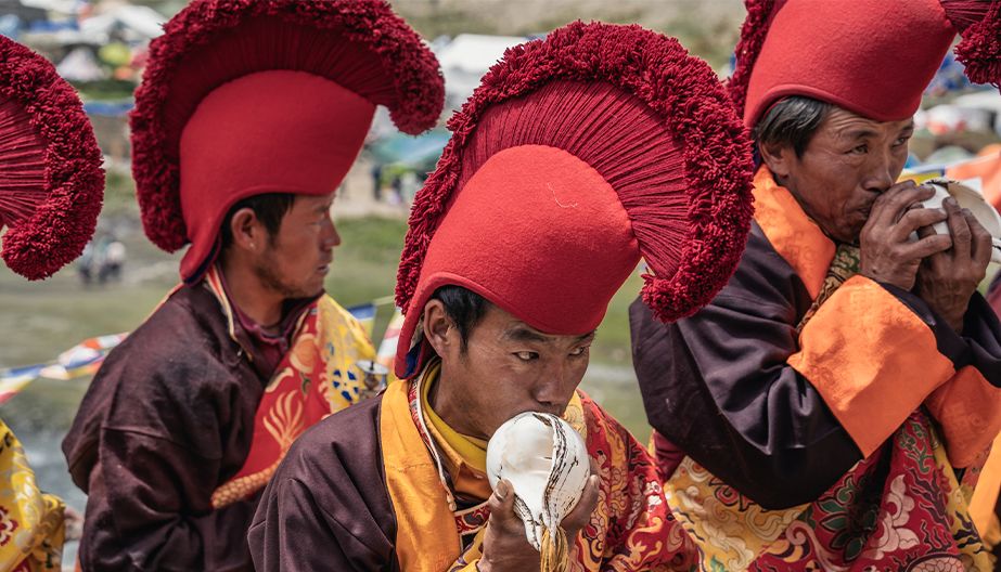 Traditional music at Shey Gompa Festival