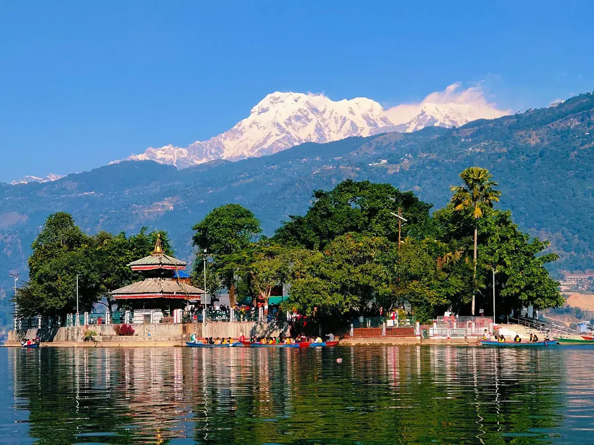 Scenic view of Pokhara with surrounding landscape