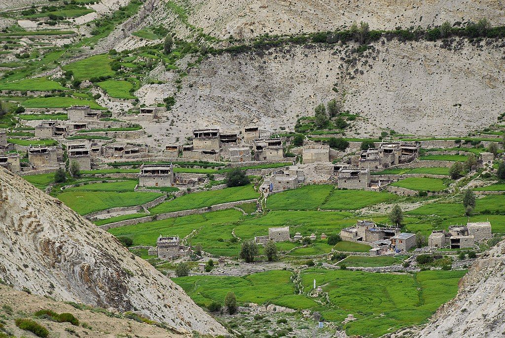 Traditional Dolpo village with Tibetan architecture